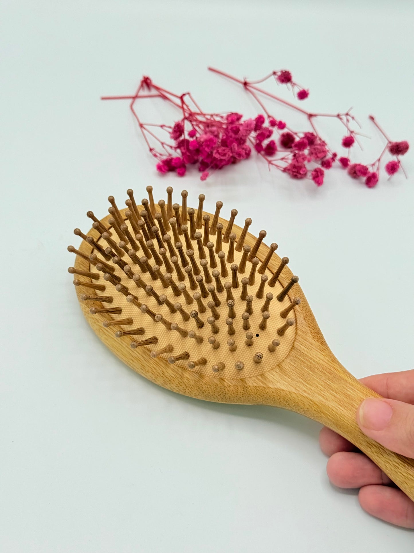 Large Bamboo Wooden Hair Brush & Comb - Set for Smooth & Healthy Hair