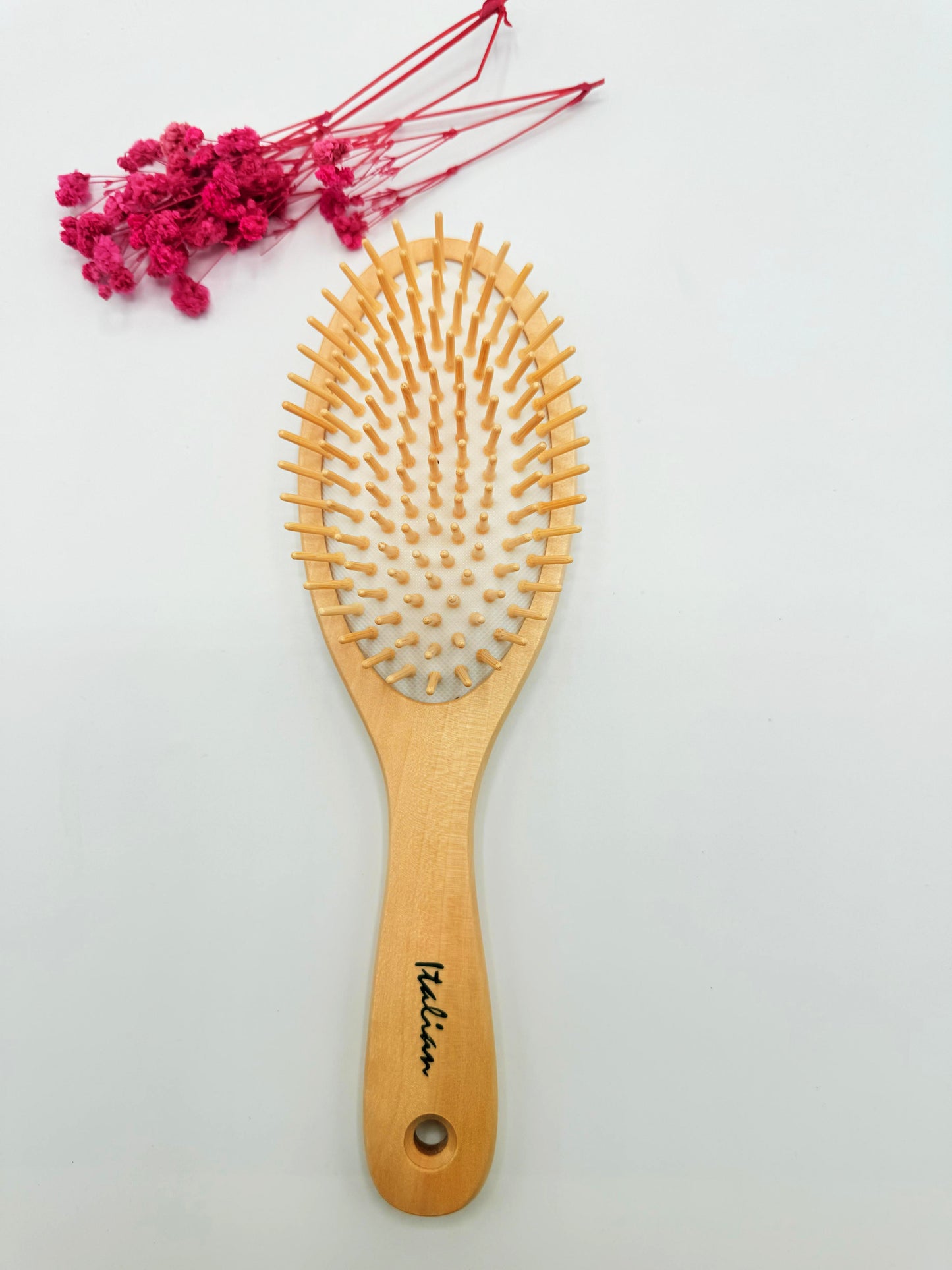 1 Neem Wooden Hair Brush - Loop Style
