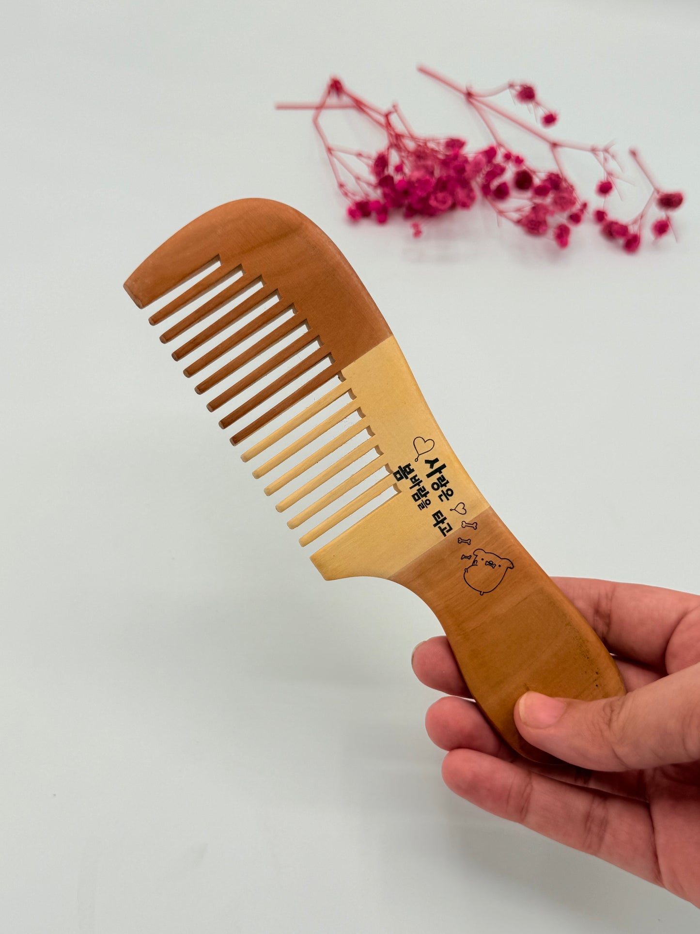 2 Wooden Combs + 1 Large Wooden Hair Brush - Anti Hair Fall Combo