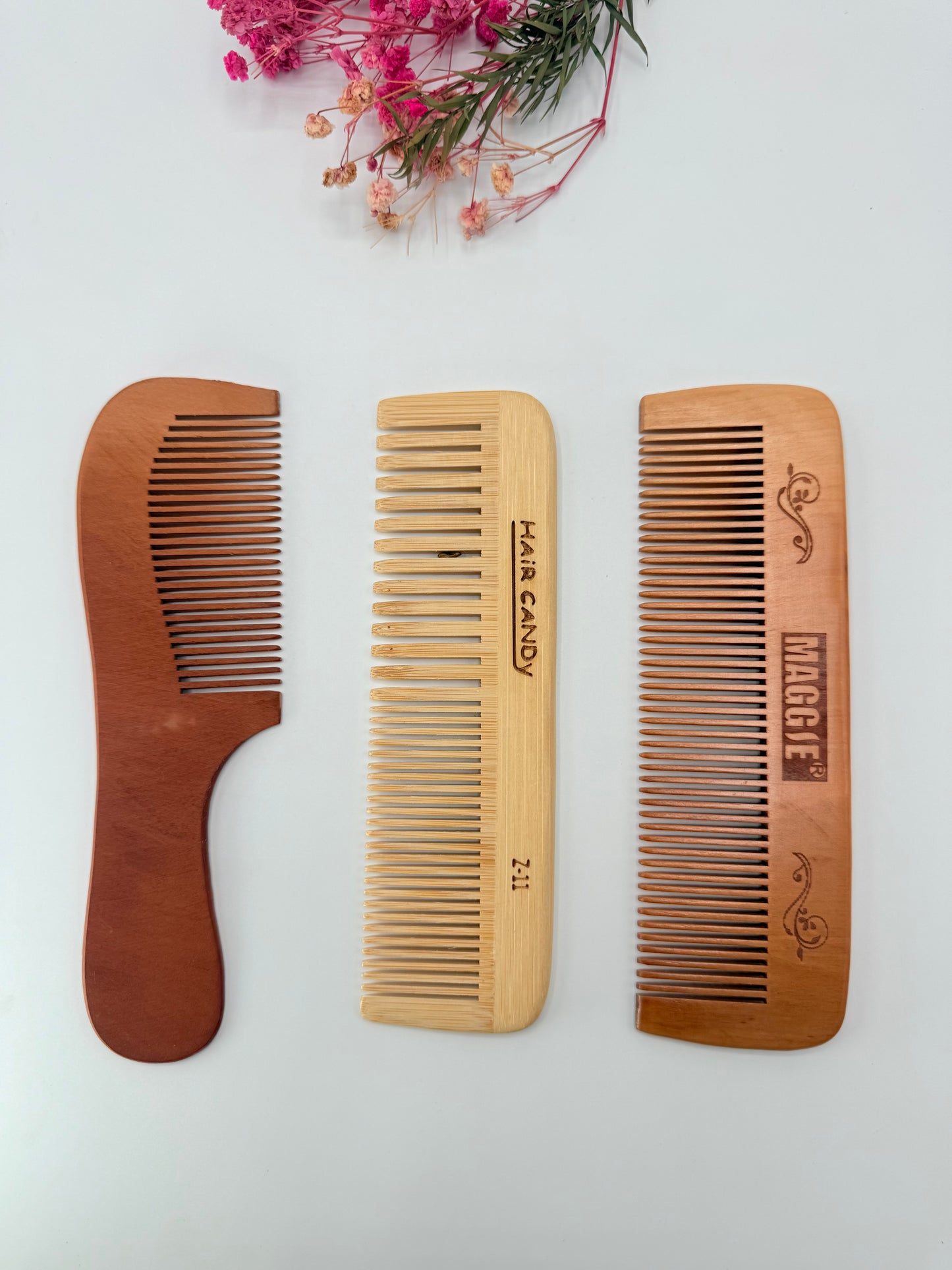 Healthy Hair Wooden Comb Kit - Promotes Scalp Health & Smooth Hair