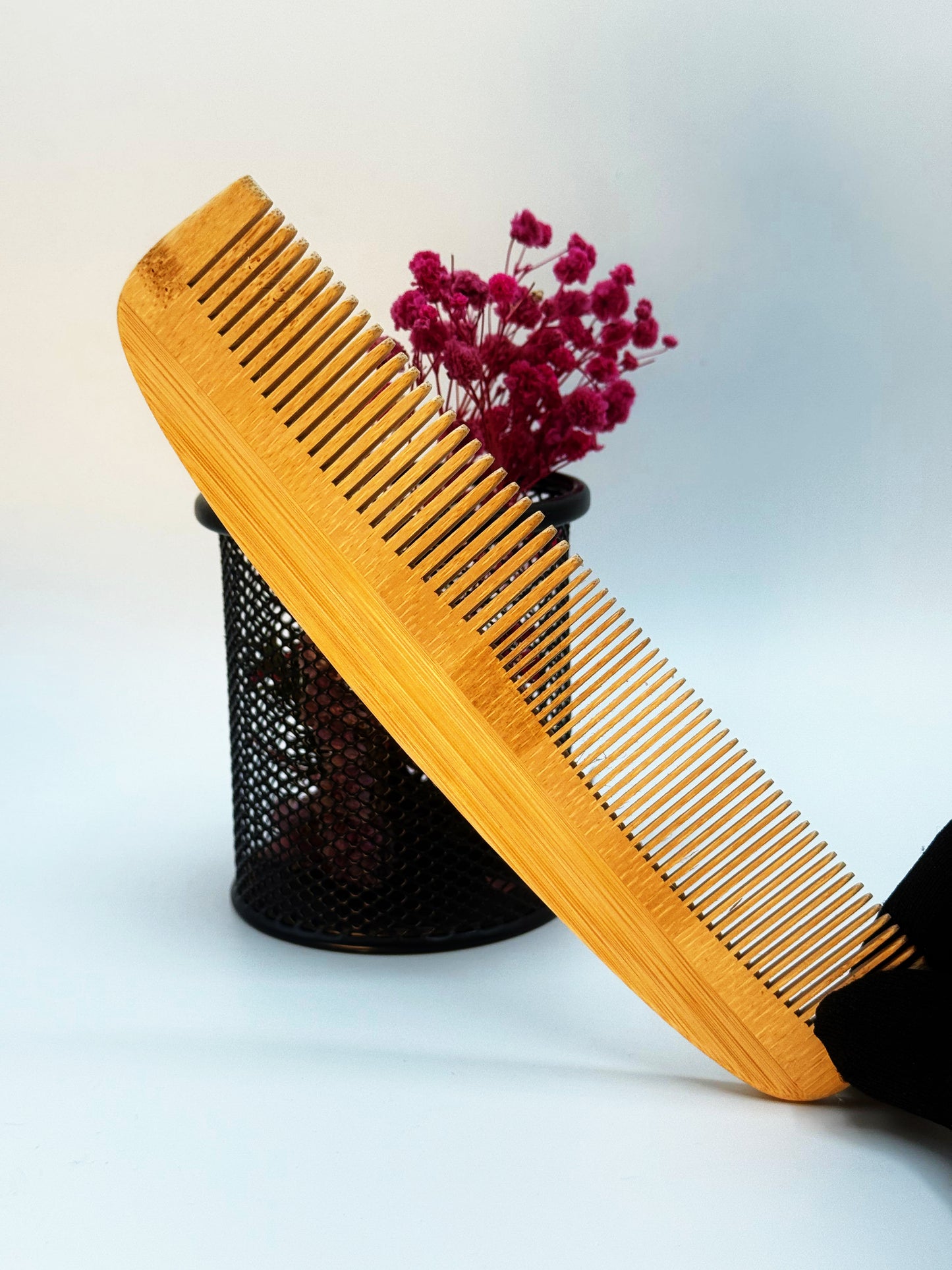 Large Bamboo Wooden Hair Brush & Comb - Set for Smooth & Healthy Hair